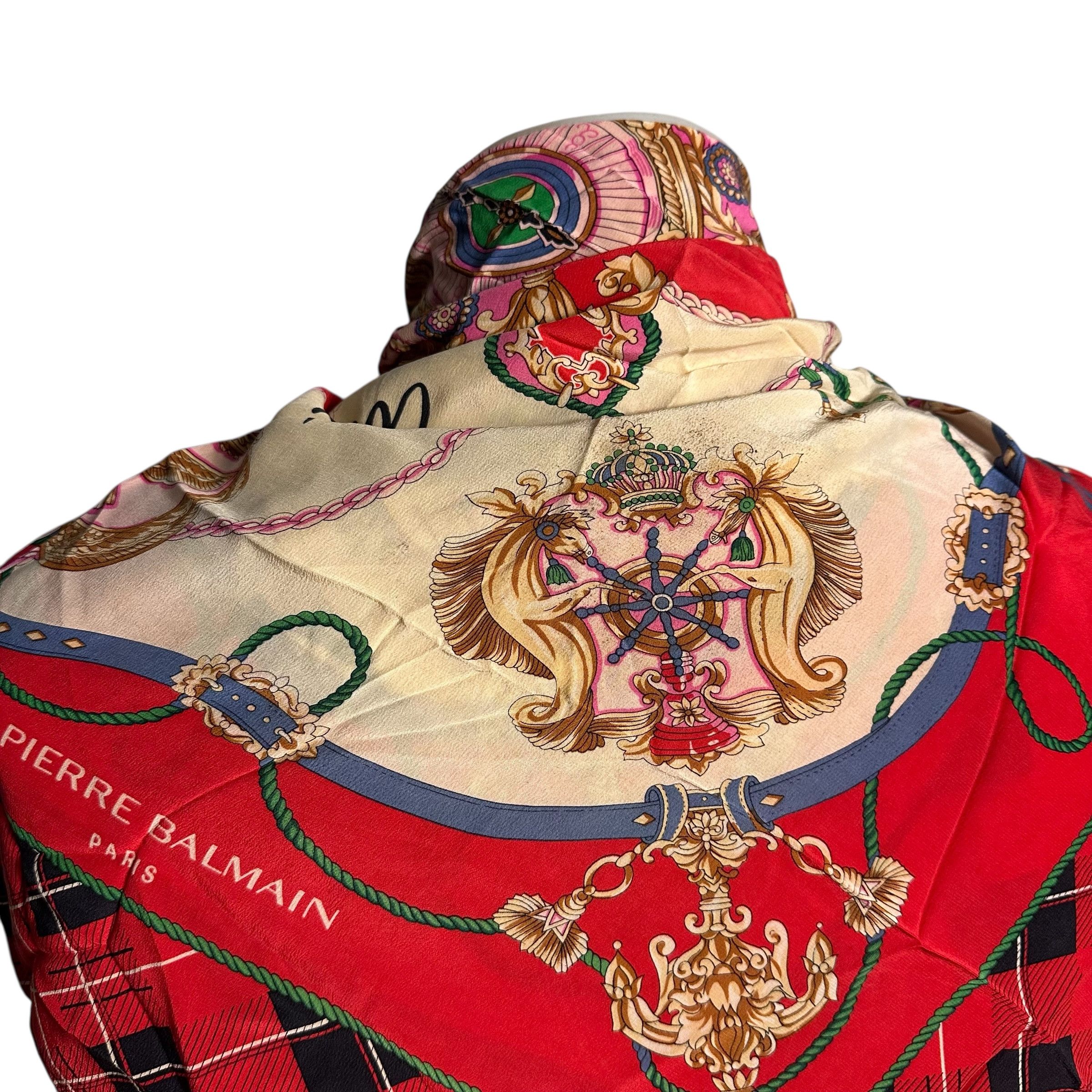 Balmain × Pierre Balmain × Silk Laundry 🔥RARE🔥Pierre Balmain Paris Silk Neckerchief Scarf Headband Size ONE SIZE - 2 Thumbnail