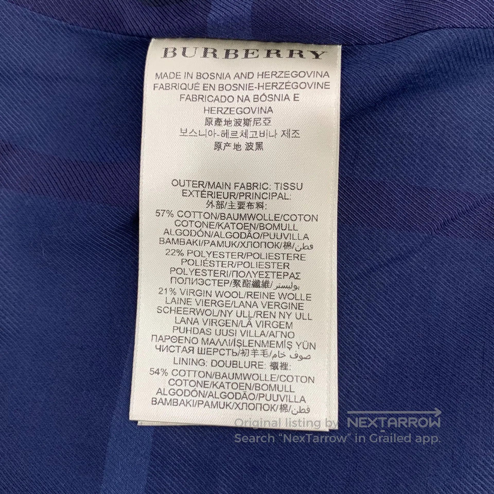 Burberry Burberry Dark blue cotton collar double-breasted belted wi Size XS / US 0-2 / IT 36-38 - 7 Thumbnail