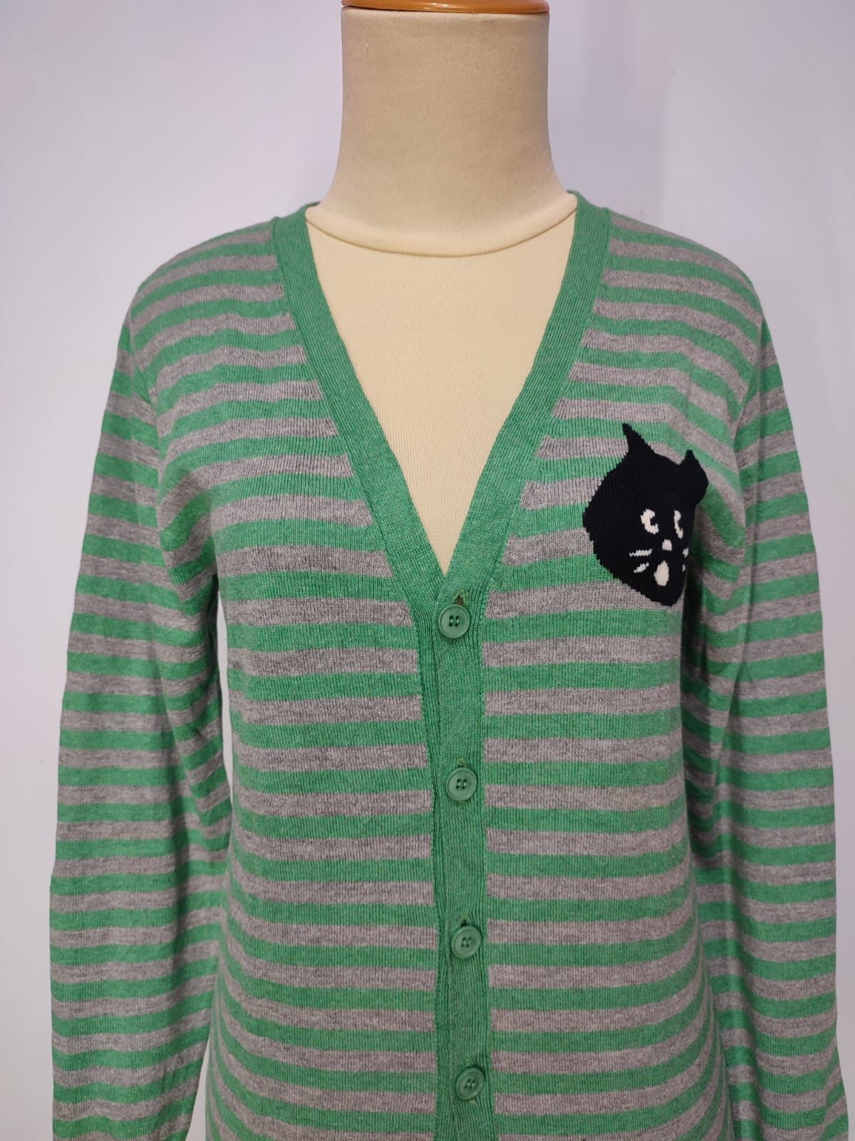 Japanese Brand × Ne-Net × Vintage 💥Vintage Ne-net Stripe Cardigan Size M / US 6-8 / IT 42-44 - 3 Thumbnail
