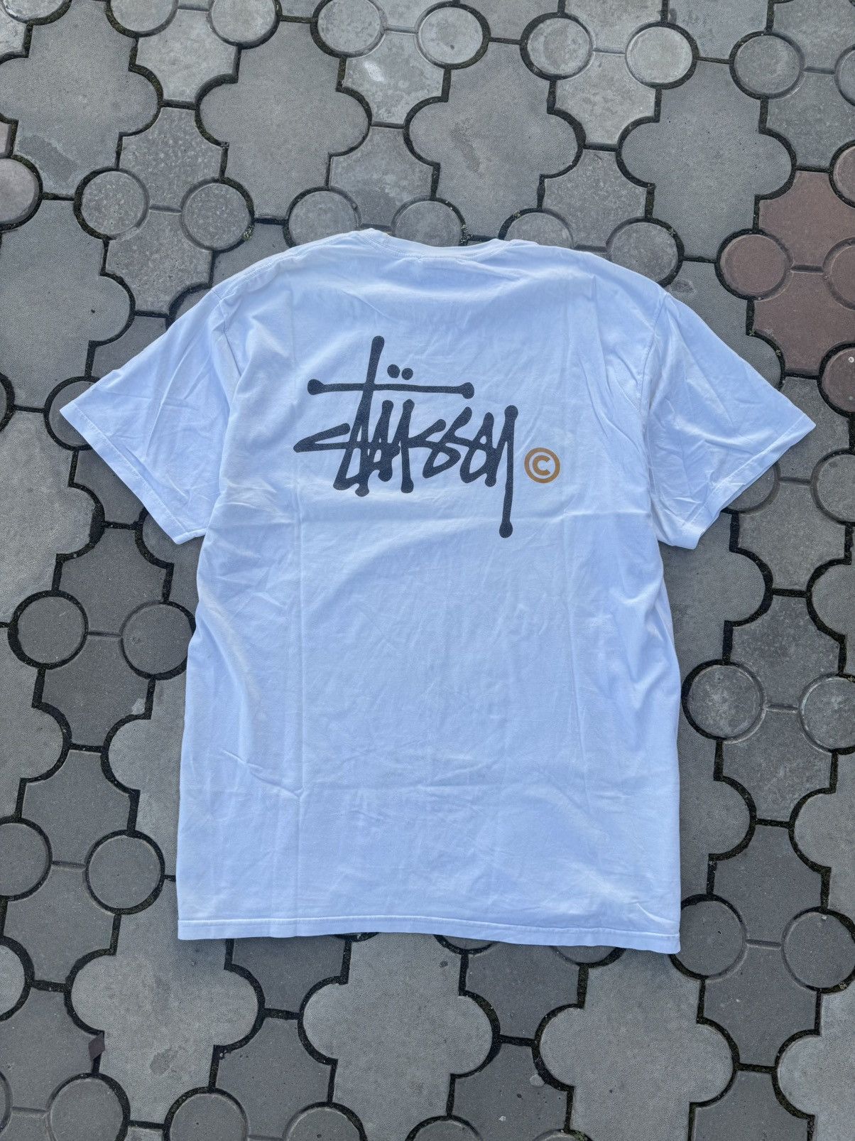 Stussy × Vintage Vintage Stussy Big Logo Tee Shirt Size US XL / EU 56 / 4 - 2 Thumbnail