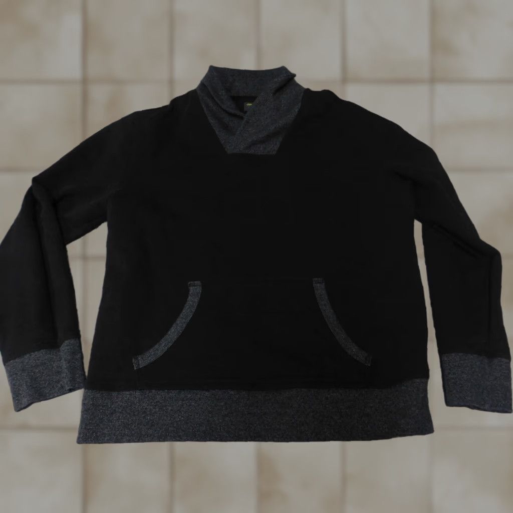 Vintage John Bartlett Mens Sweater Large Black Pullover Crew Neck Cable-Knit Wool? No, Cotton Stretch Pockets Plaid Accent Quilted Regular Fall Gift Size US L / EU 52-54 / 3 - 1 Thumbnail