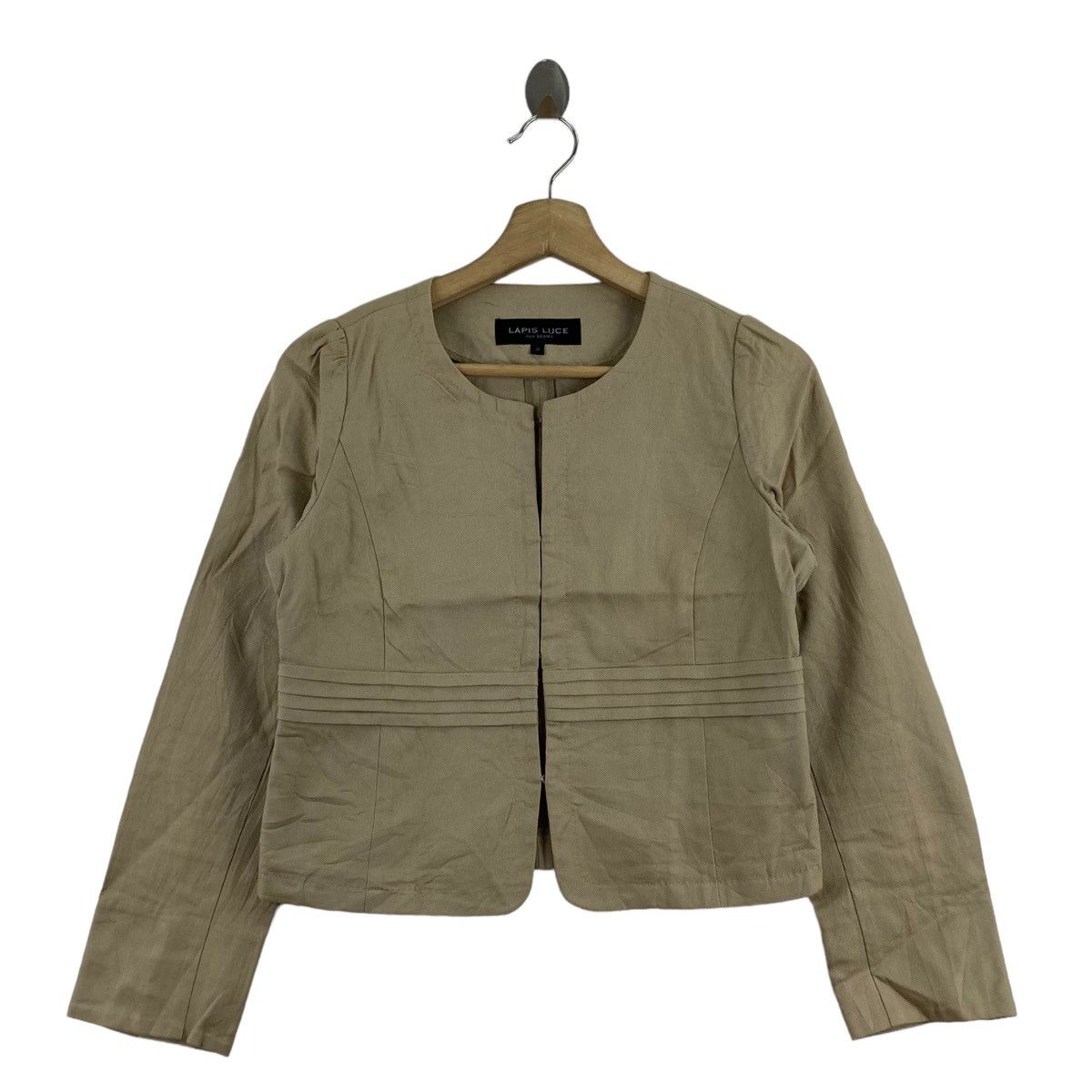 Japanese Brand LAPIS LUCE Per BEAMS Japanese Brand Tweed Beige Coat Size S / US 4 / IT 40 - 1 Thumbnail