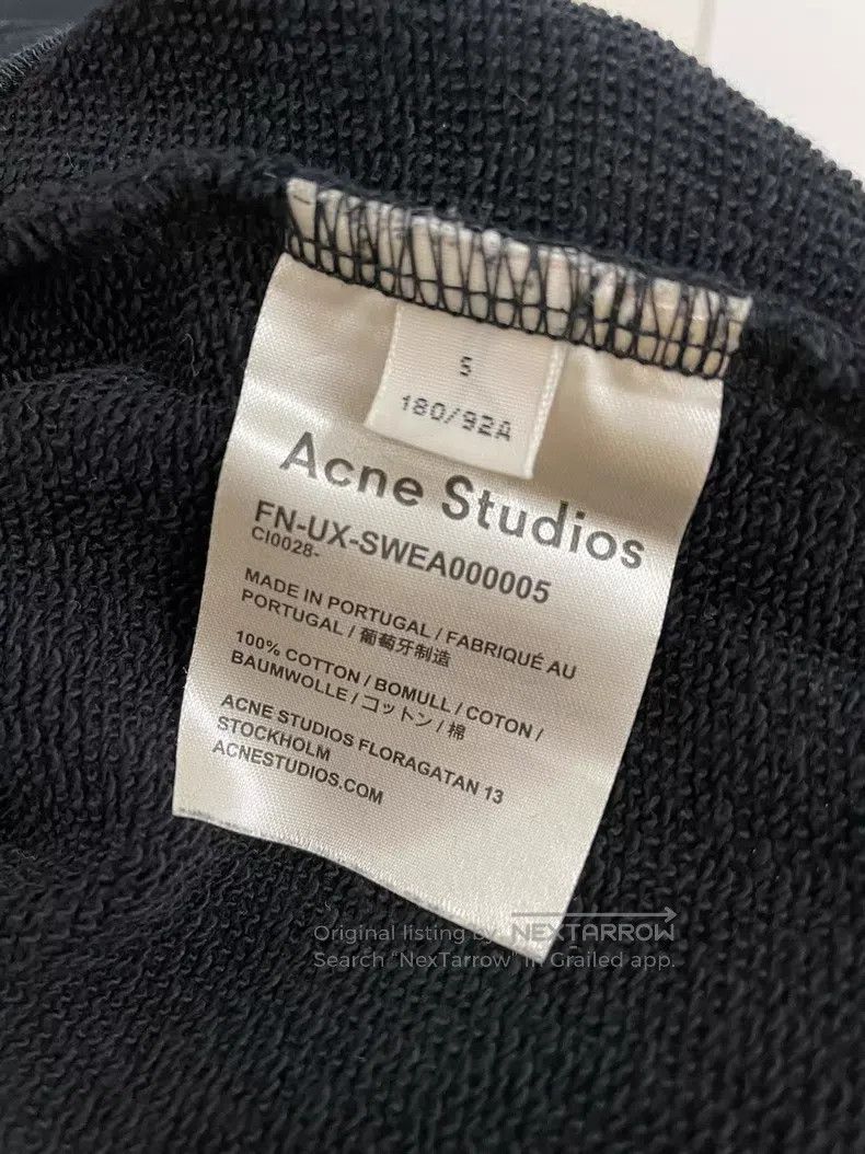 Acne Studios Acne Studios Black Sweatshirt, Unisex Size US S / EU 44-46 / 1 - 5 Thumbnail