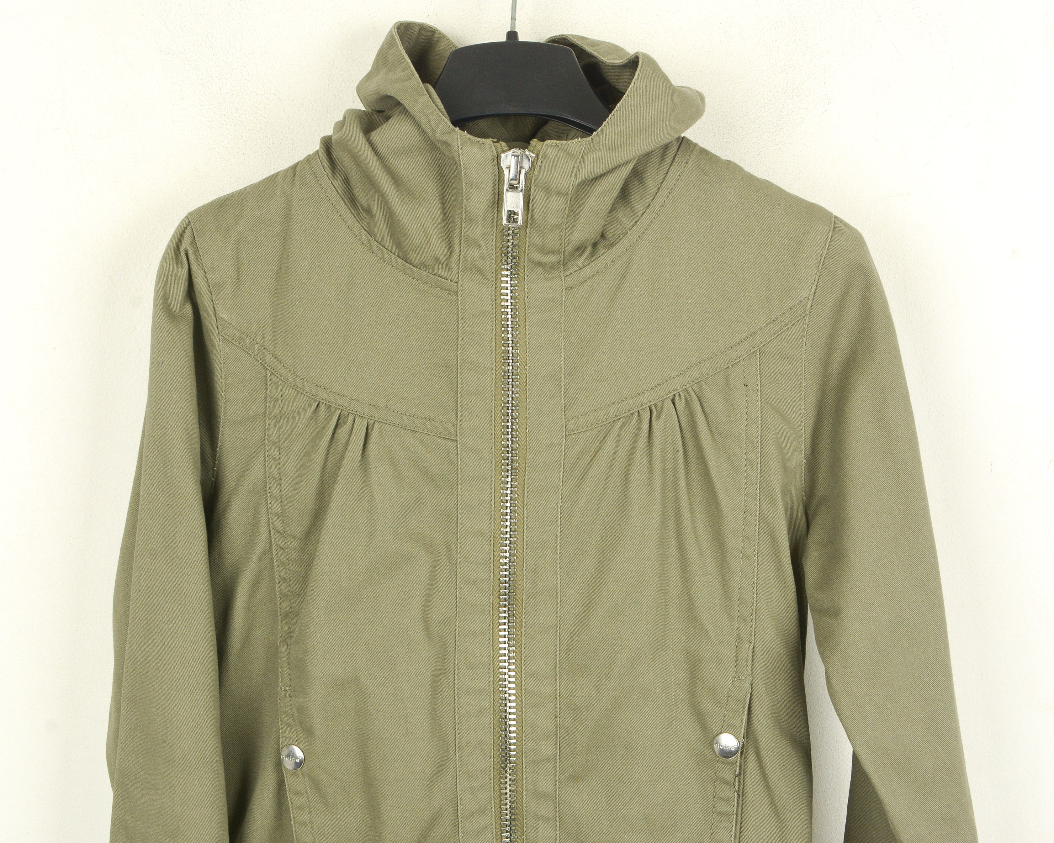 ELVINE ELVIRA Women XS Jacket Coat Ladies Olive Hooded Basic Cotton Size XS / US 0-2 / IT 36-38 - 3 Thumbnail