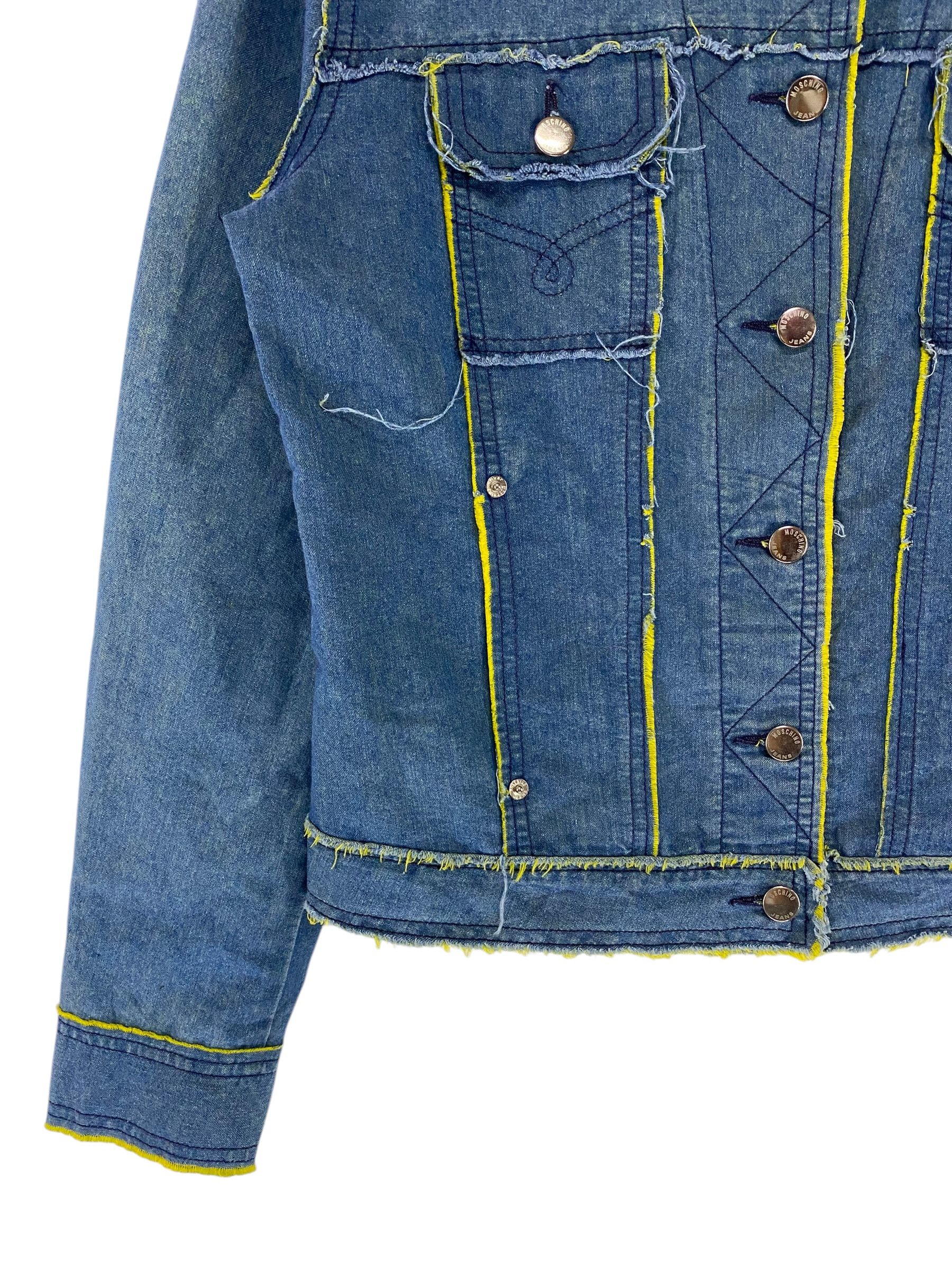 Designer × Moschino Moschino lime frayed edge denim jacket Size L / US 10 / IT 46 - 5 Thumbnail