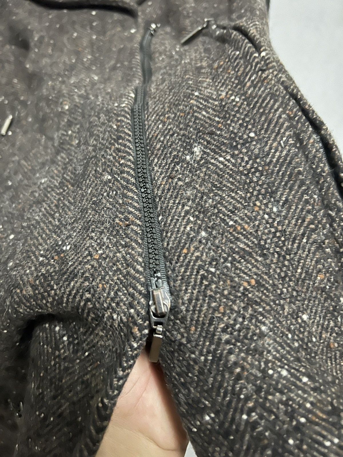 Marella 634.Vtg Marella Asymmetric Zip Tweed Knit Combo Biker Size M / US 6-8 / IT 42-44 - 7 Thumbnail