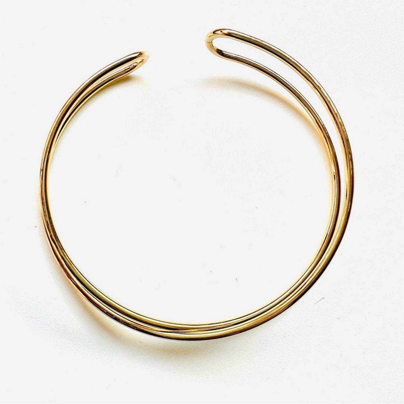 Nordstrom NEW NORDSTROM 14kt Gold Band Twisted Bracelet Bangle Cuff Size ONE SIZE - 6 Thumbnail