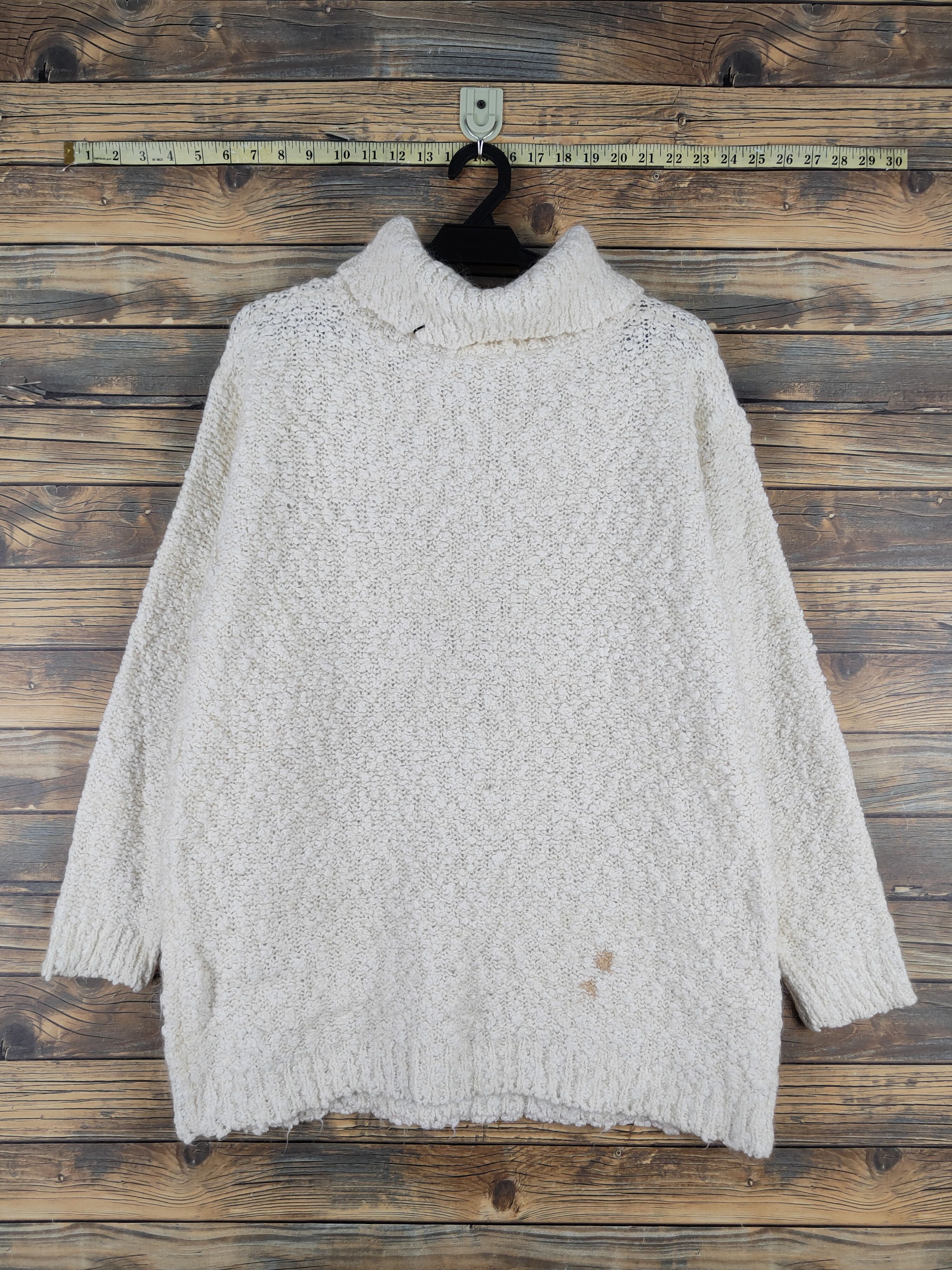 Aran Isles Knitwear × Japanese Brand × Vintage Bashecinq Ivory Knitwear Sweatshirts #W1346 Size L / US 10 / IT 46 - 7 Thumbnail