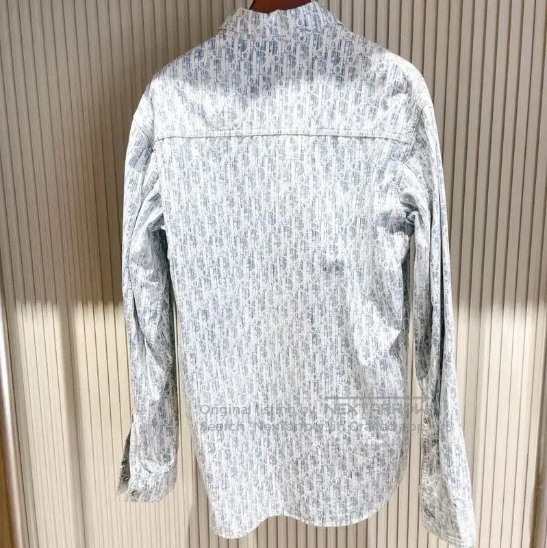 Dior Dior Blue Denim Logo Print Long Sleeve Shirt . Size US L / EU 52-54 / 3 - 2 Thumbnail