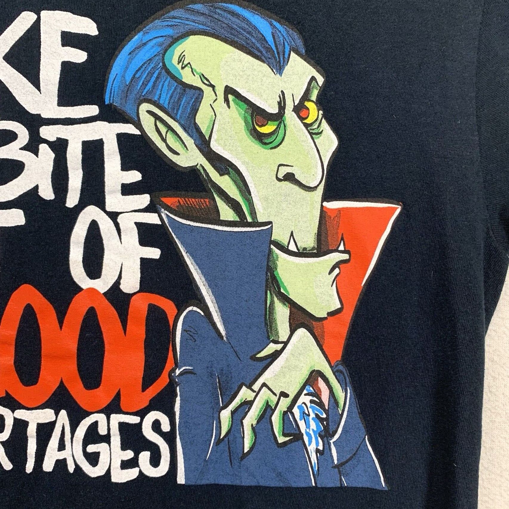 Vintage VAMPIRE Graphic T-Shirt Mens Size Small Black Dracula 90s Gothic Halloween Size US S / EU 44-46 / 1 - 4 Thumbnail