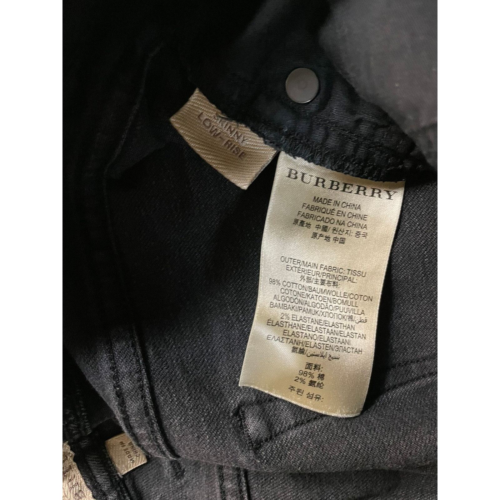 Burberry Burberry Brit Skinny Low Rise 30 x 27 Smoky Black Jeans Size 30" / US 8 / IT 44 - 4 Thumbnail