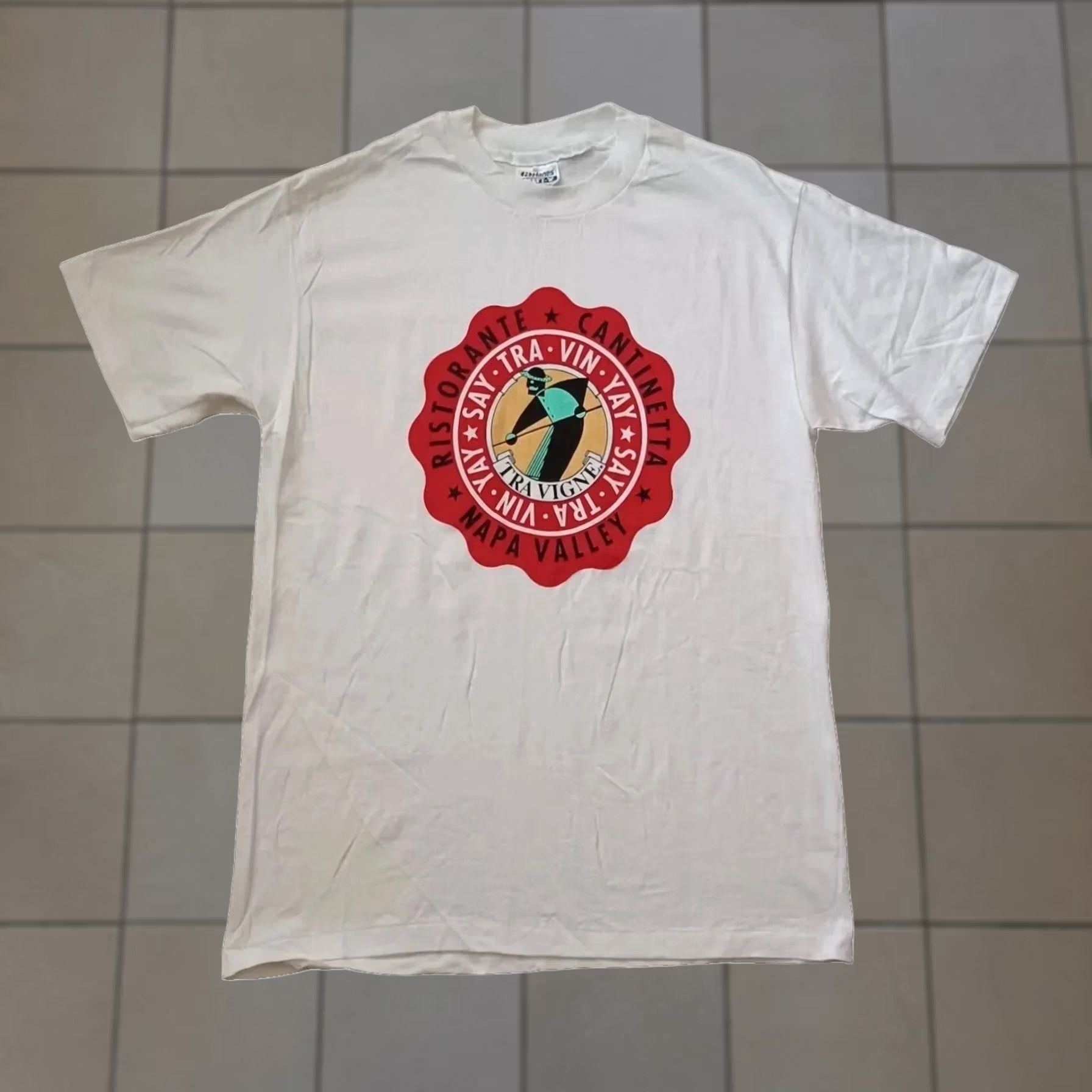 Hanes VINTAGE Hanes Beefy-T T-Shirt Mens M White Napa Valley Short Sleeve Graphic Print Logo 1990s USA Shirt Mens White Napa Valley Size US M / EU 48-50 / 2 - 1 Thumbnail