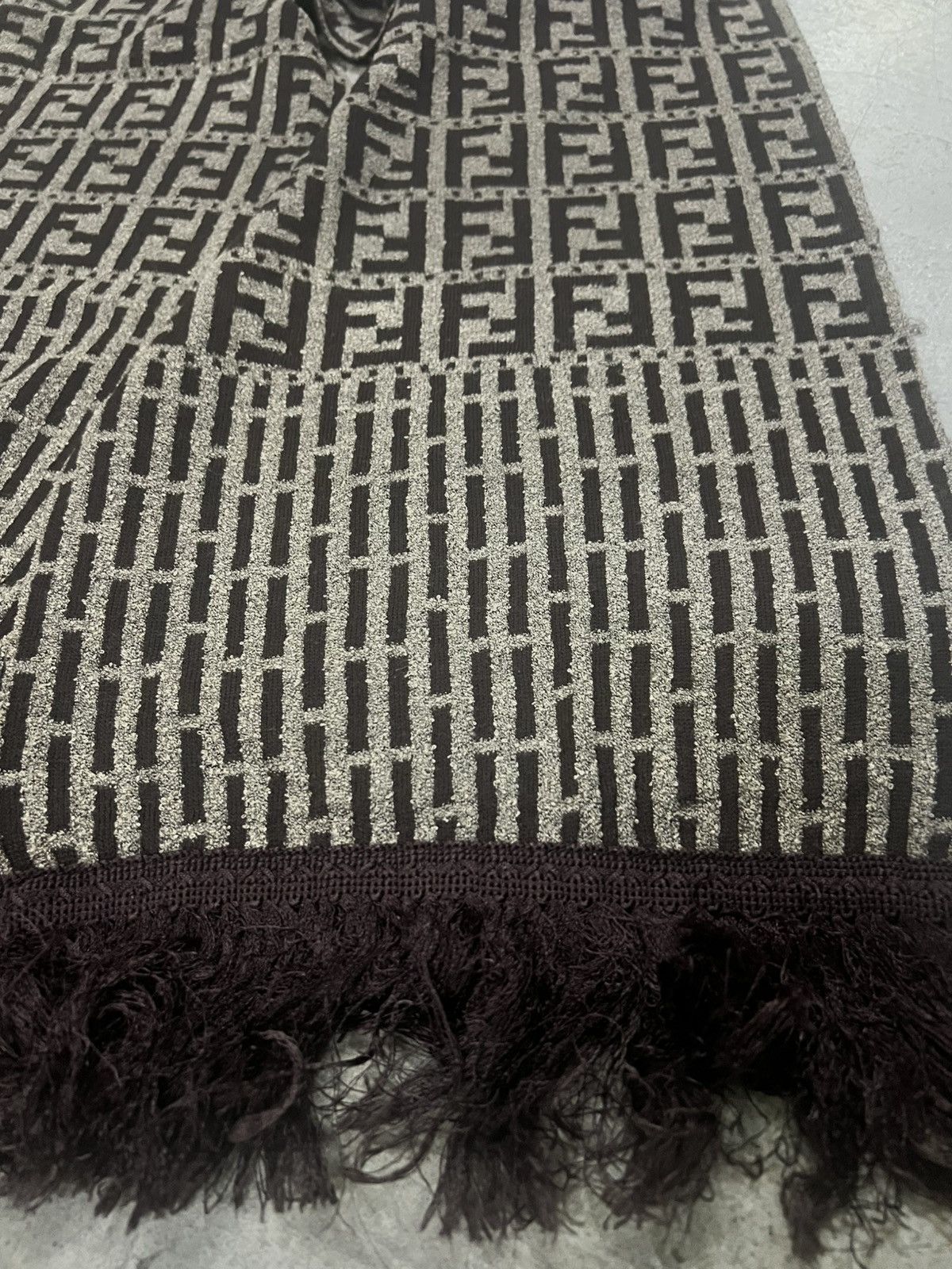 Fendi FENDI Zucca Monogram Wool Scarf Brown Vintage Size ONE SIZE - 5 Thumbnail