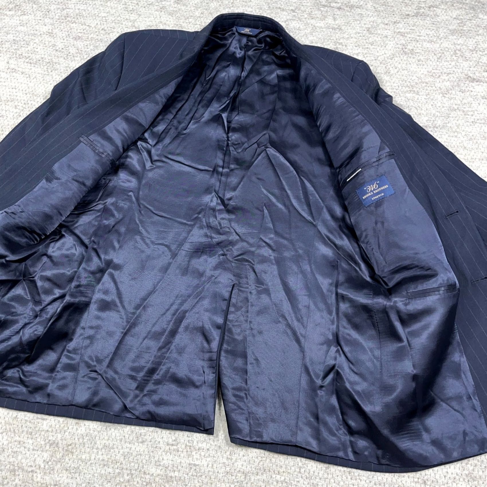 Brooks Brothers Brooks Brothers Blazer Men Size 43 L Navy Blue Striped Wool Sport Coat Jacket Size 46R - 5 Thumbnail