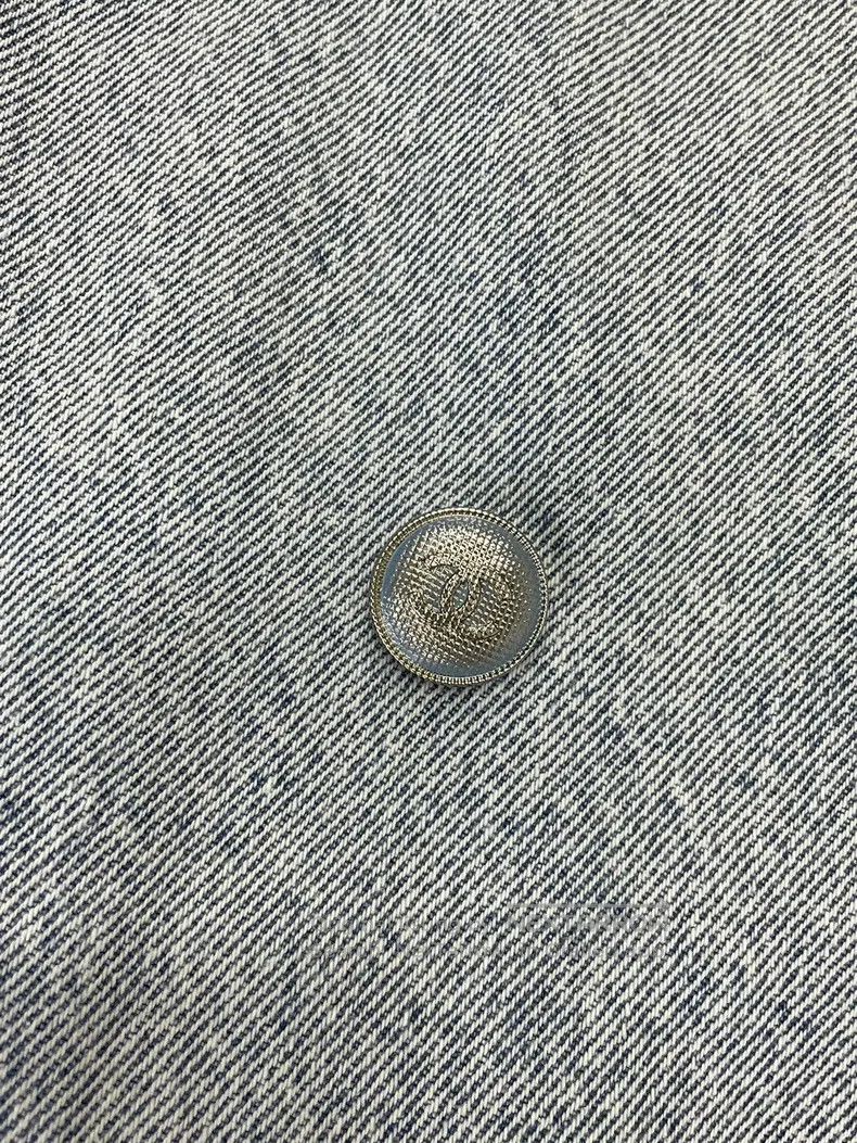 Chanel Chanel Light-coloured denim stitched tweed long windbreake Size XXS / US 00 / IT 34 - 2 Thumbnail
