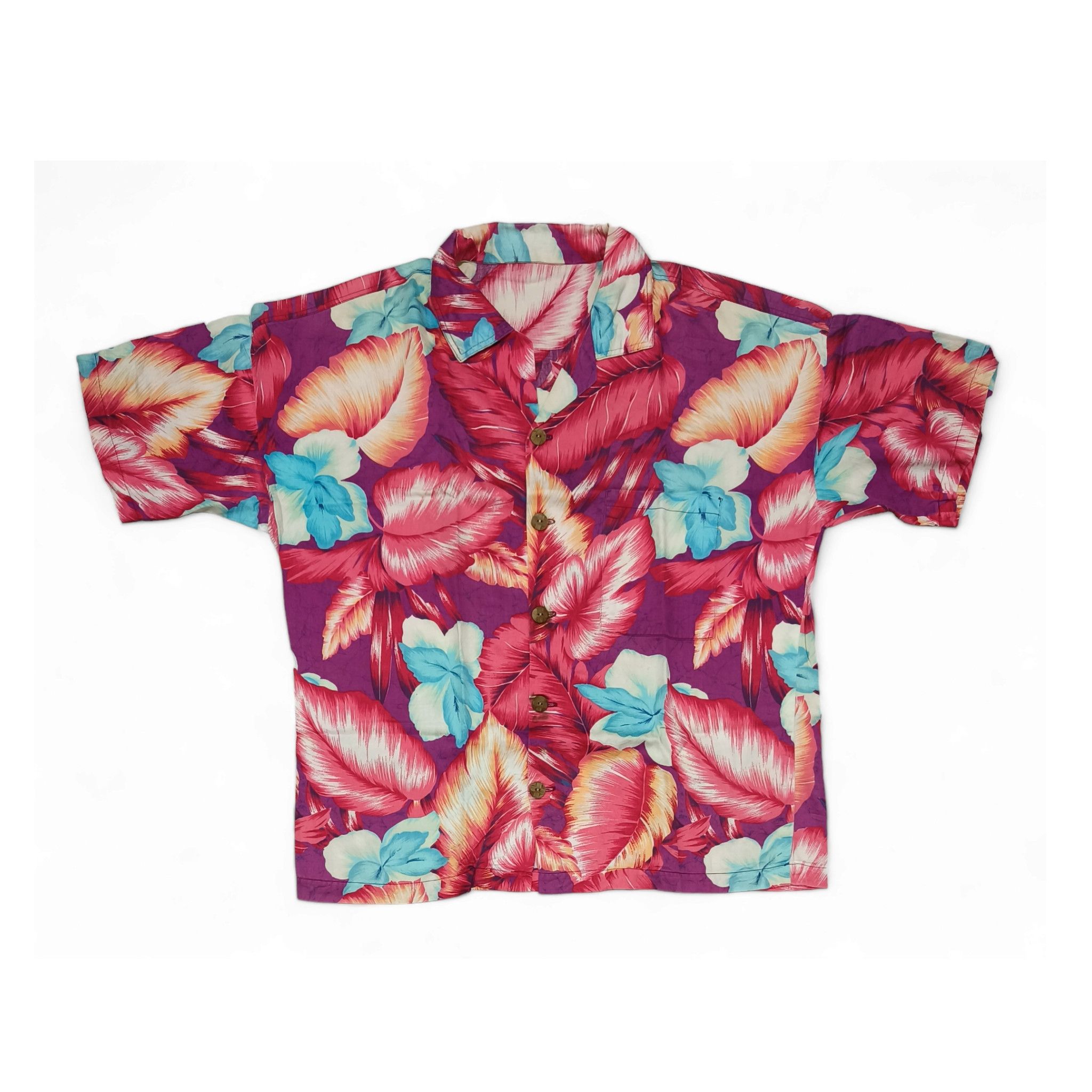 Vintage Beautiful Vintage 60s Floral Flower Hawaiian Aloha Shirt Size US L / EU 52-54 / 3 - 1 Thumbnail