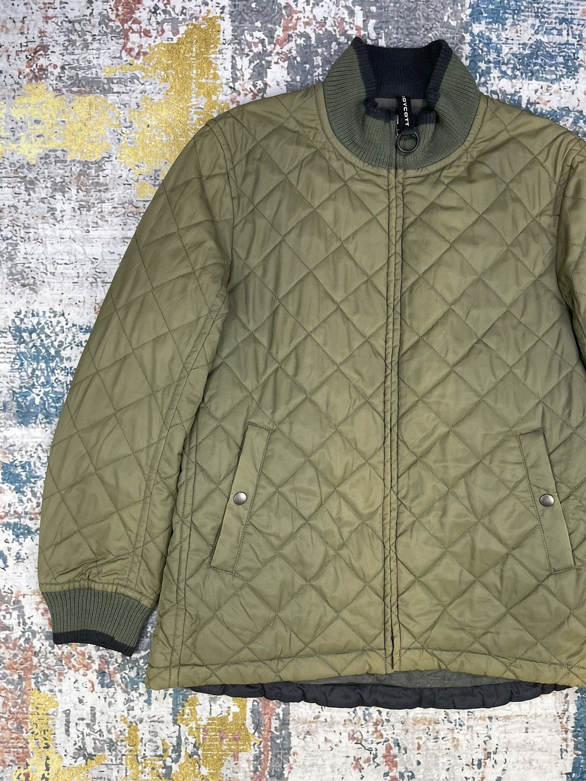 Boycott Vtg Boycott Nylon Diamond Quilted Zipper Jackets Size US M / EU 48-50 / 2 - 2 Thumbnail