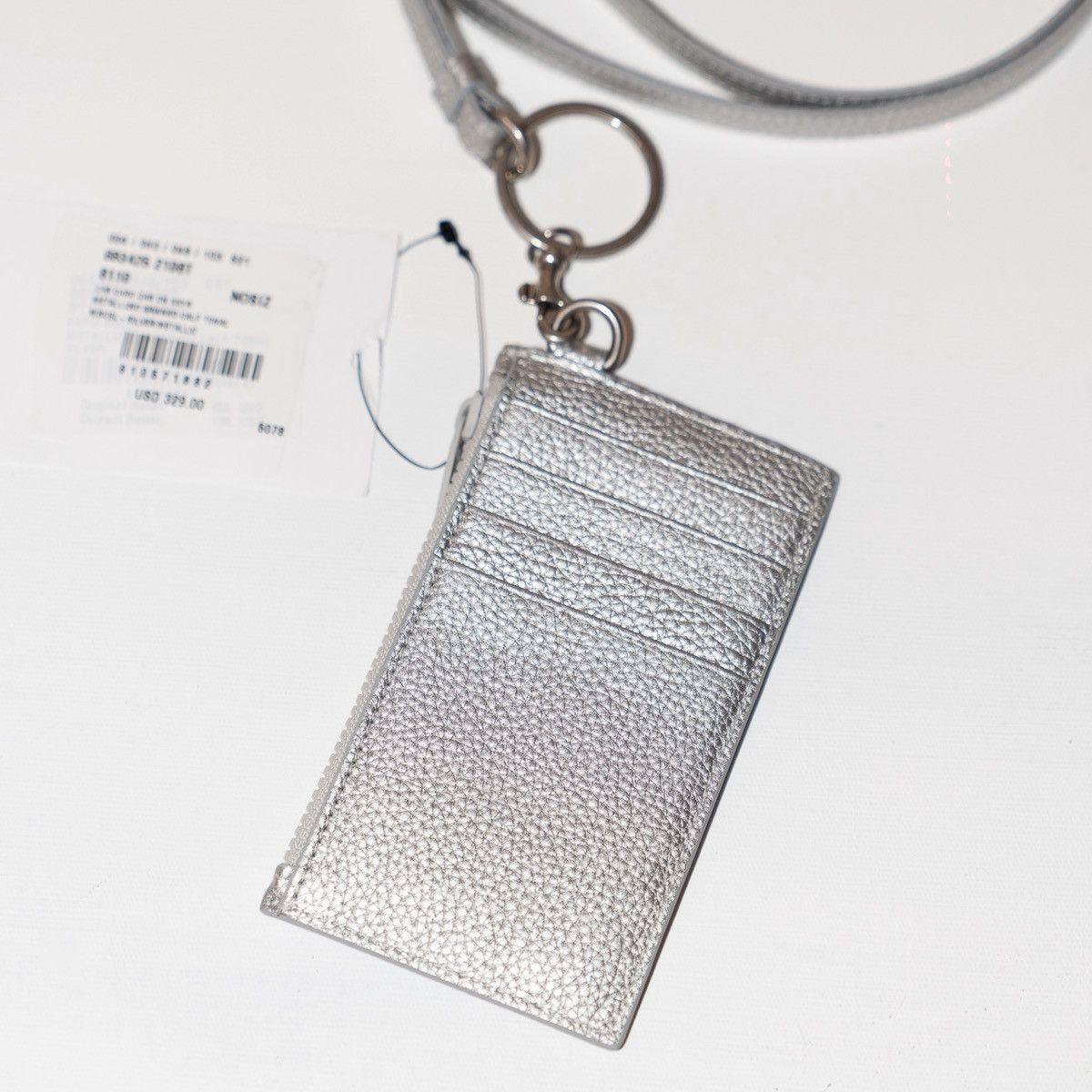 Balenciaga Car Card Case on Keyring in Metallic Grained Calfskin Size ONE SIZE - 2 Thumbnail