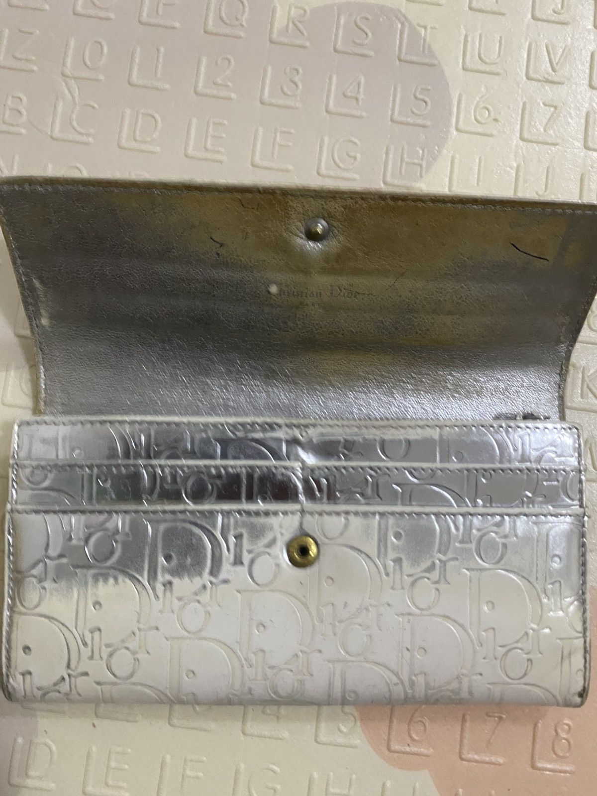 Christian Dior Monsieur Vintage Christian Dior Monogram Embossed Long Wallet – White Size ONE SIZE - 3 Thumbnail