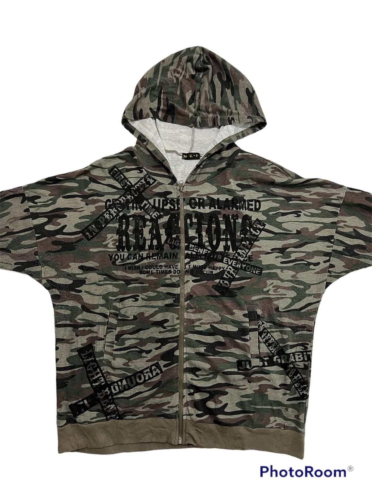 Japanese Brand Punk hoodie zip camo print skull logo Size US M / EU 48-50 / 2 - 3 Thumbnail