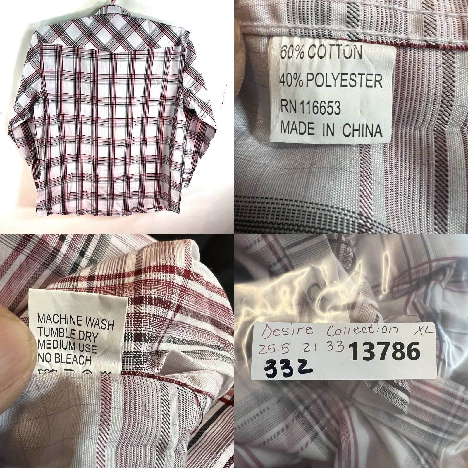Vintage DC Shirt Mens XL Red Plaid Western Pearl Snap Button-Up Long Sleeve NWT Size US XL / EU 56 / 4 - 8 Thumbnail