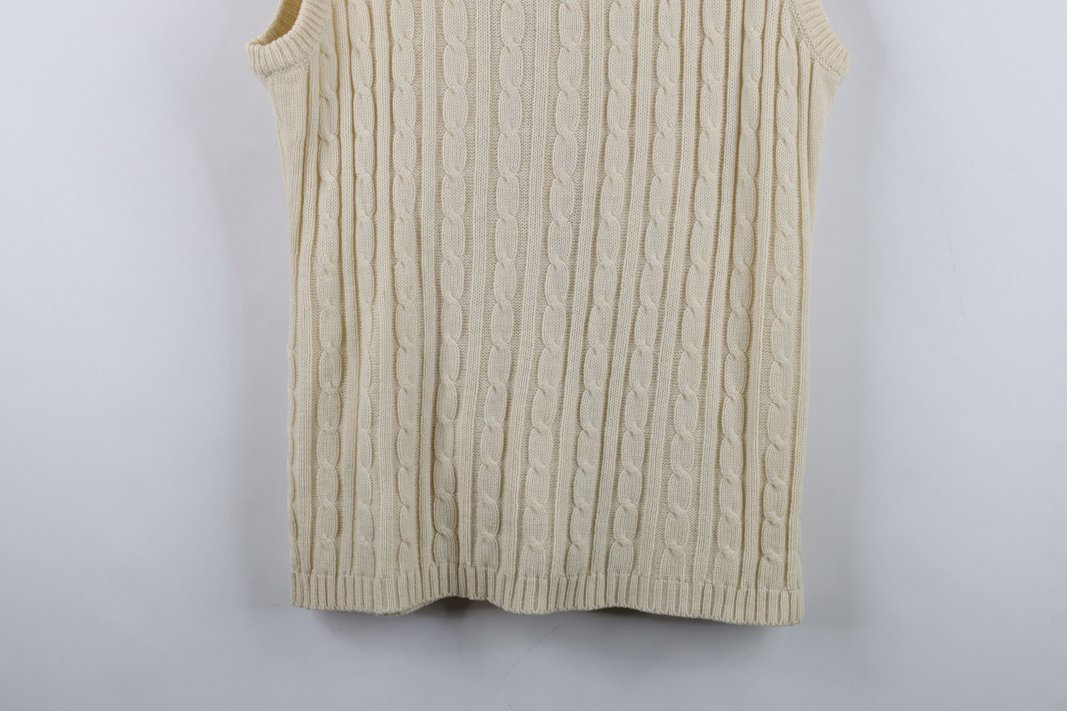 Vintage Vintage 70s Streetwear Chunky Cable Knit Sweater Vest Beige Size M / US 6-8 / IT 42-44 - 13 Thumbnail