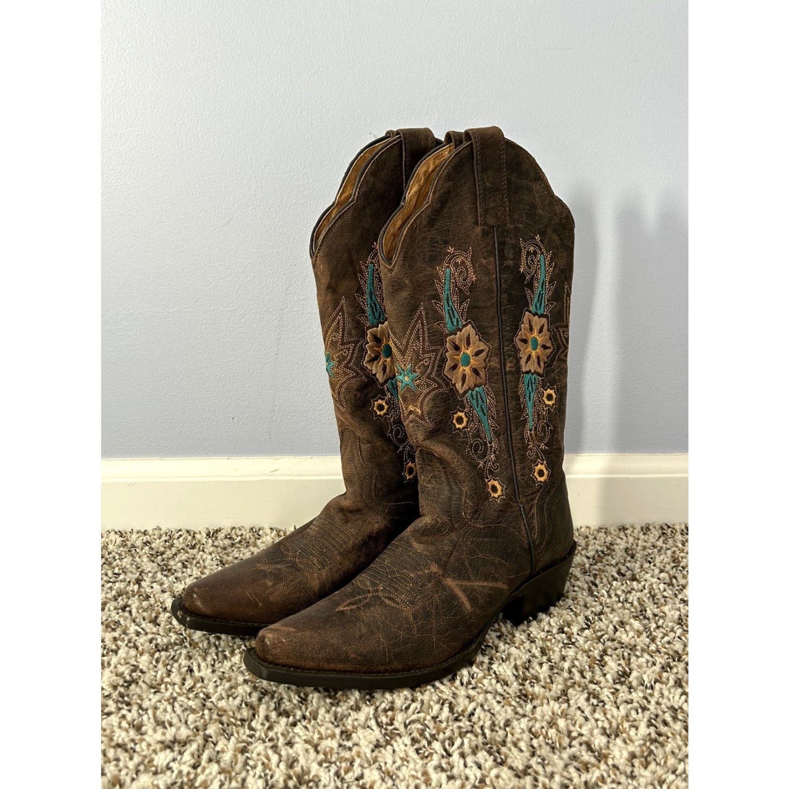 Skin VINTAGE Womens JB Dillon genuine goat skin western boots Size 5 B JBW2308 Size US 5 / IT 35 - 2 Thumbnail