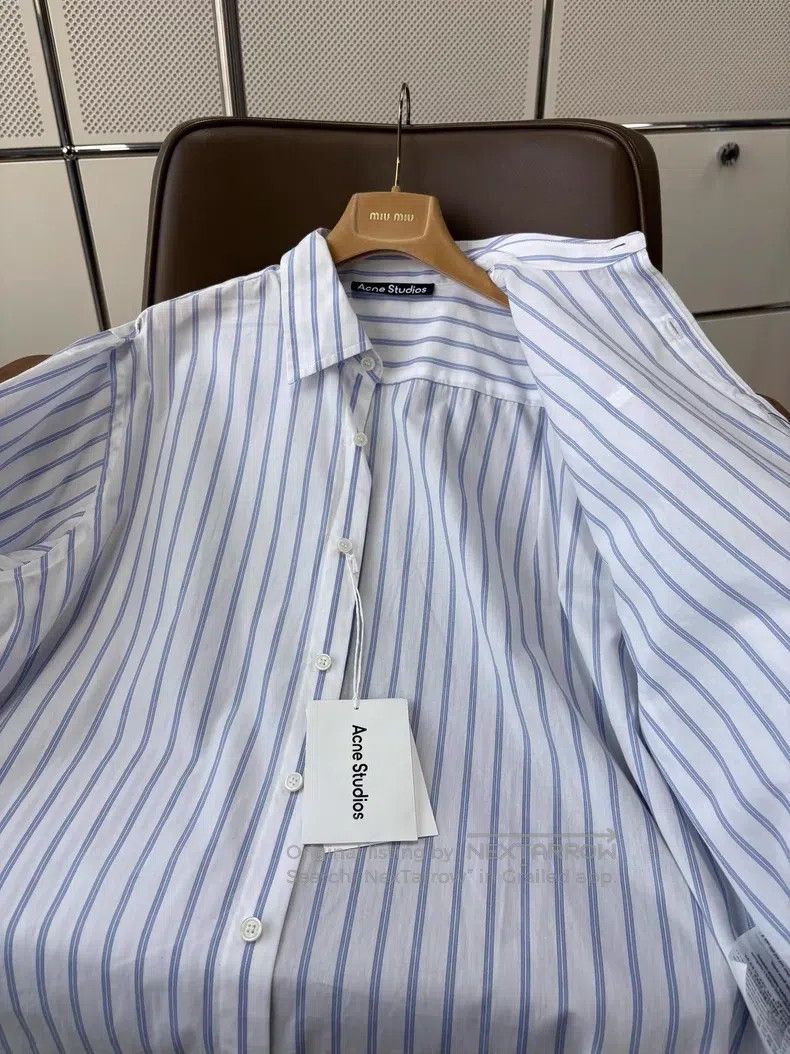 Acne Studios Acne Studios Navy blue and white striped smiley face embro Size XS / US 0-2 / IT 36-38 - 4 Thumbnail