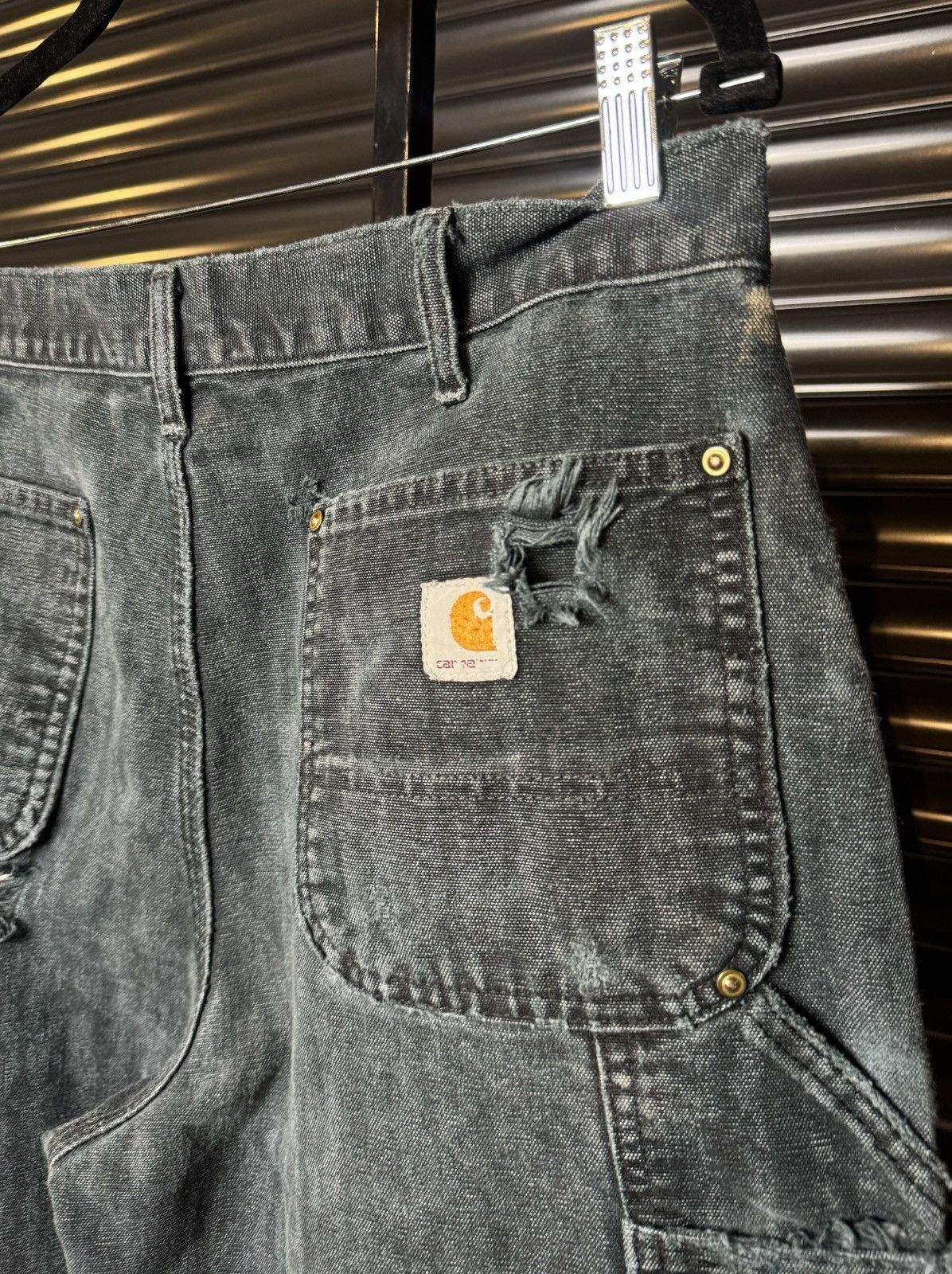 Carhartt × Vintage Vintage Carhartt Black Distressed Double Knees - 34x34 Size US 34 / EU 50 - 8 Thumbnail