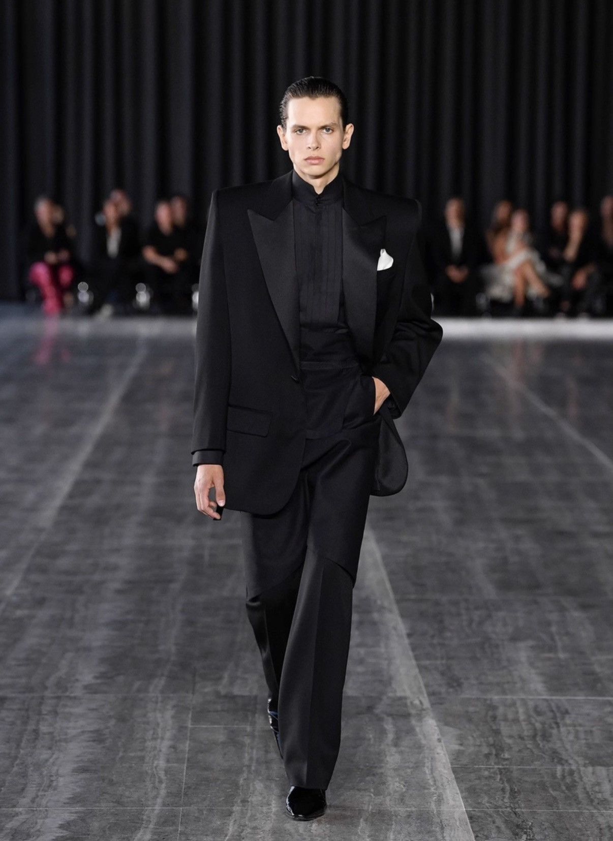 Saint Laurent Paris SLP) 24SS "Black Knight" Stand Collar Accordion Pleat Shirt Size US XXL / EU 58 / 5 - 8 Thumbnail
