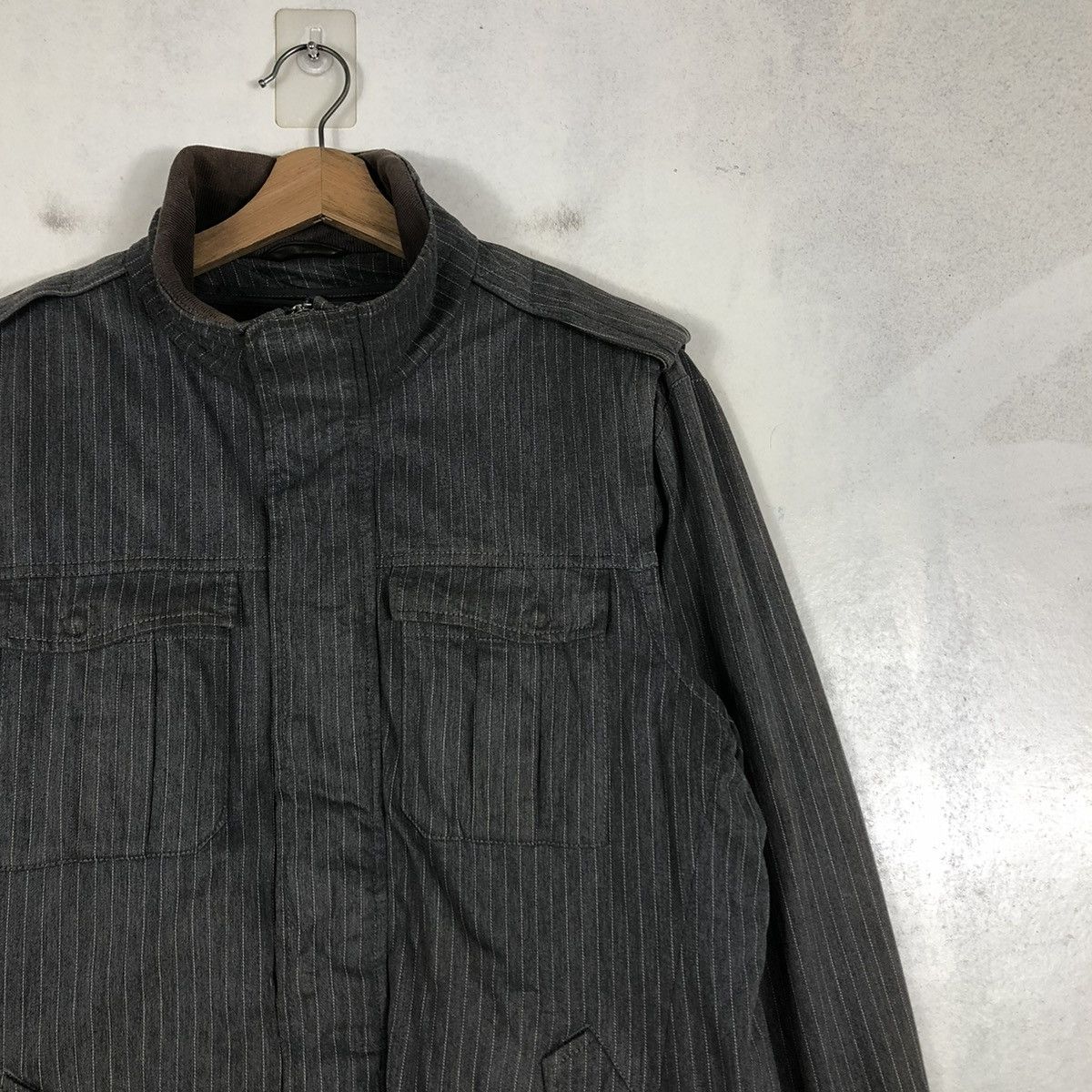 Japanese Brand VINTAGE HICKORY CHORE JACKET SHIPS JAPAN CARGO MULTI POCKET Size US L / EU 52-54 / 3 - 8 Thumbnail