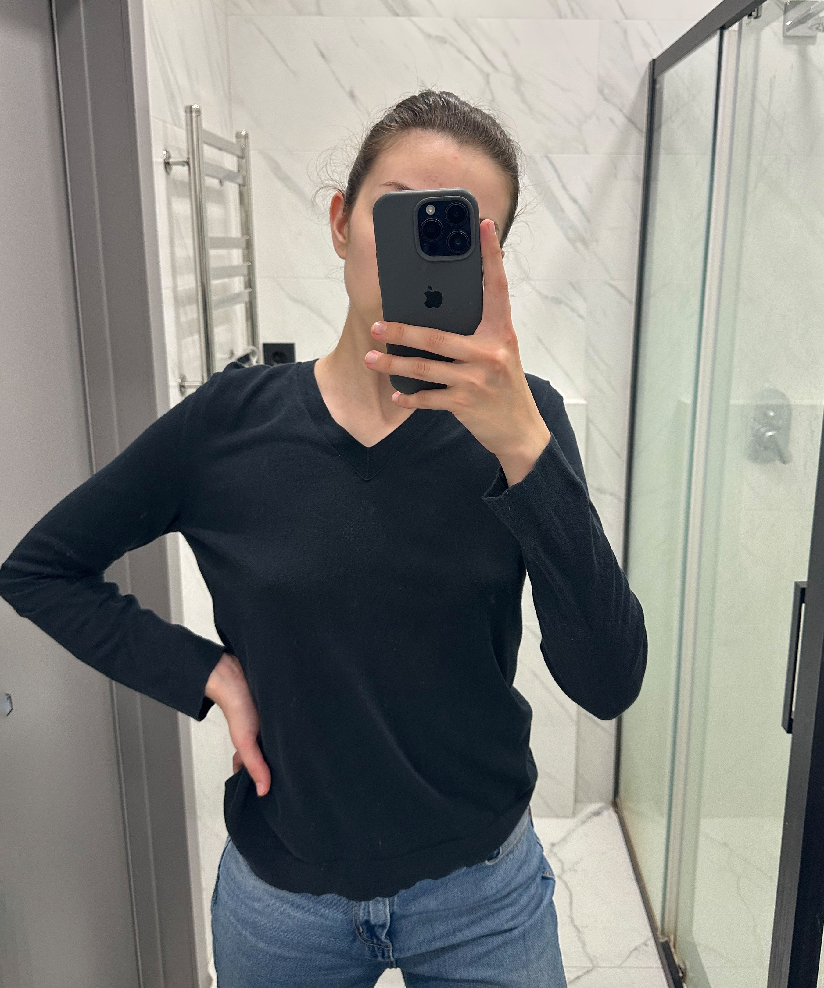 Hermes 🔴 HERMES Sweater Long Sleeve Logo H Pullover Navy Blue Size XS / US 0-2 / IT 36-38 - 5 Thumbnail