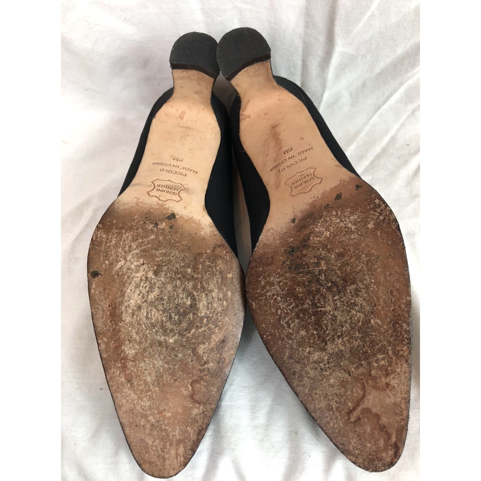 Vintage Apostrophe Piccolo High Heel Pumps 6M Blk 3” Heel Rhinestone Accents Point Toe Shoes Womens Size US 6 / IT 36 - 6 Thumbnail