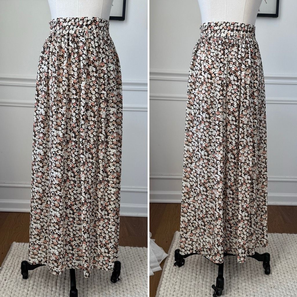 Vintage Vintage 90s MJ Carroll Floral Chiffon Prairie Skirt 1X. XL Size 35" - 1 Thumbnail