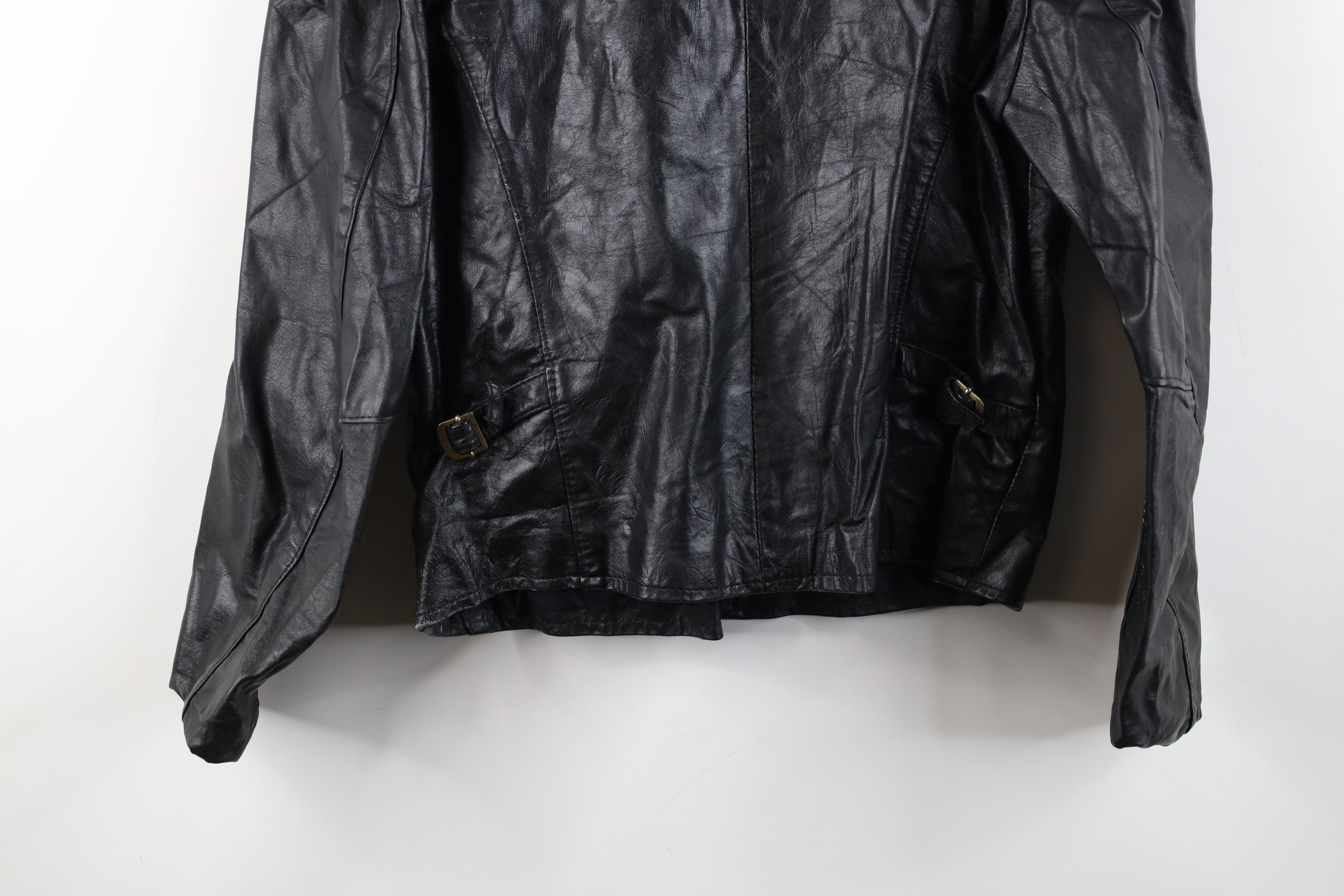 Vintage Vintage 60s 70s Streetwear Leather Bomber Jacket Black Size M / US 6-8 / IT 42-44 - 15 Thumbnail