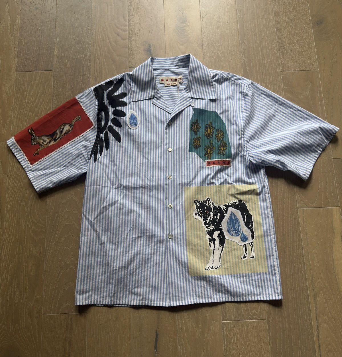 Marni Marni Striped Patchwork Shirt Size US M / EU 48-50 / 2 - 1 Thumbnail