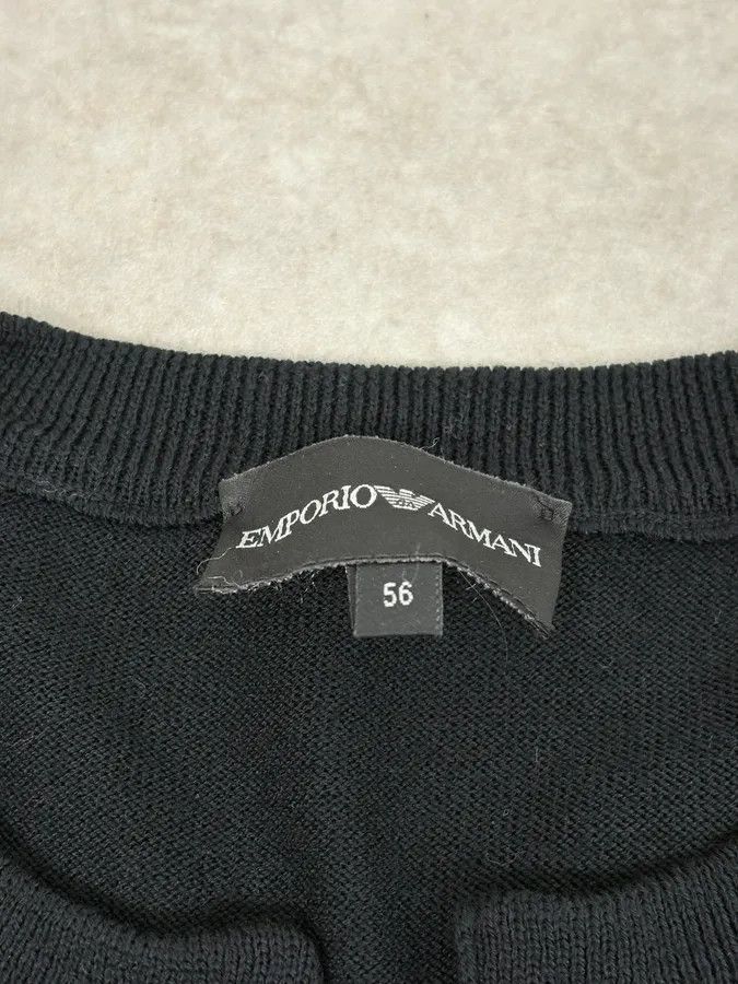 Emporio Armani 2000s Emporio Armani Black Patchwork V-Neck Wool Sweater Size US L / EU 52-54 / 3 - 7 Thumbnail