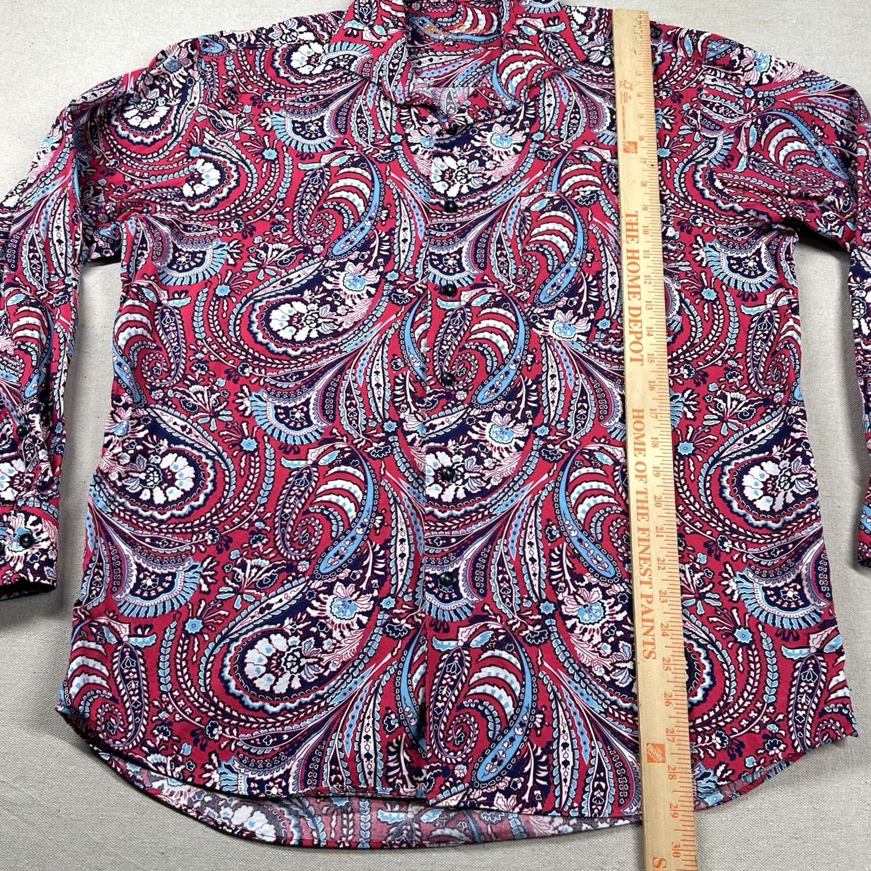 Vintage Alan Flusser Shirt Mens L Paisley Button Up Floral Poplin Woven Cotton Shirt Size US L / EU 52-54 / 3 - 7 Thumbnail