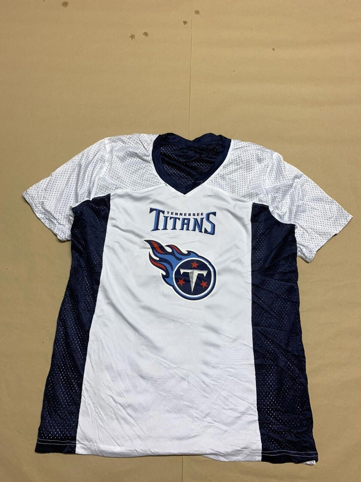 NFL Tennessee Titans Football Jersey Medium White Reversible Size ONE SIZE - 1 Thumbnail