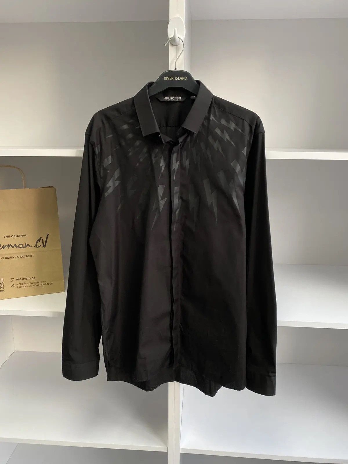 Designer × Neil Barrett × Vintage Vintage Neil Barrett Embroidered Fair Isle Thunderbolt Shirt Size US L / EU 52-54 / 3 - 1 Thumbnail