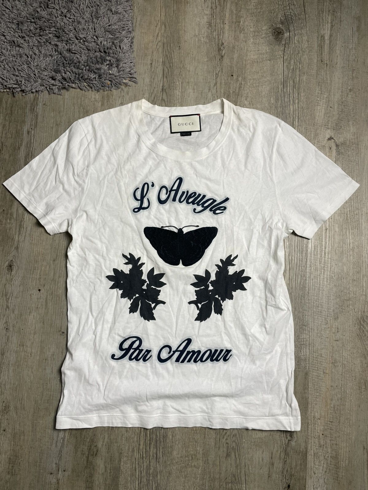Gucci Gucci l'aveugle par amour white tee T-shirt Size US S / EU 44-46 / 1 - 1 Thumbnail