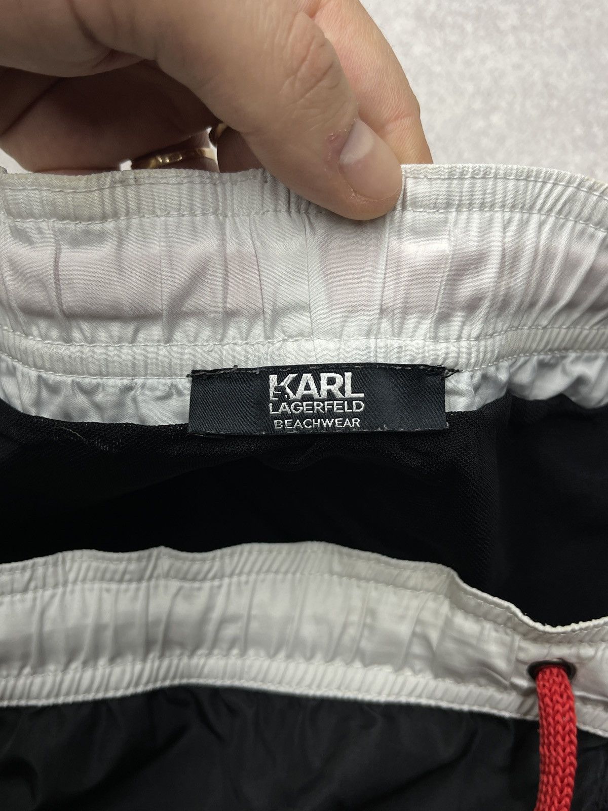 Designer × Karl Lagerfeld Mens Karl Lagerfeld Beachwear Black Shorts Big Logo Size M Size US 32 / EU 48 - 8 Thumbnail