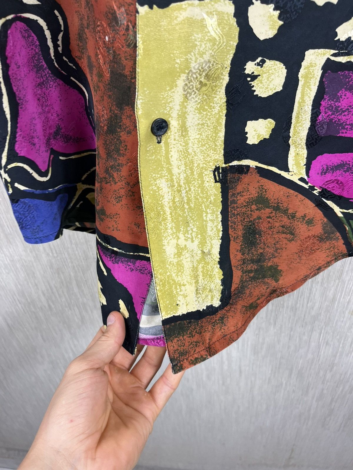 Japanese Brand Vintage Eagle & Dragon patterned crazy silk shirt Japanese Size US M / EU 48-50 / 2 - 15 Thumbnail