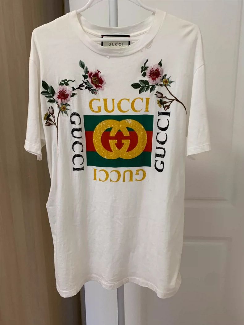 Gucci Classic Gucci Embroidered T-Shirt in White - dmc Size US XS / EU 42 / 0 - 1 Thumbnail
