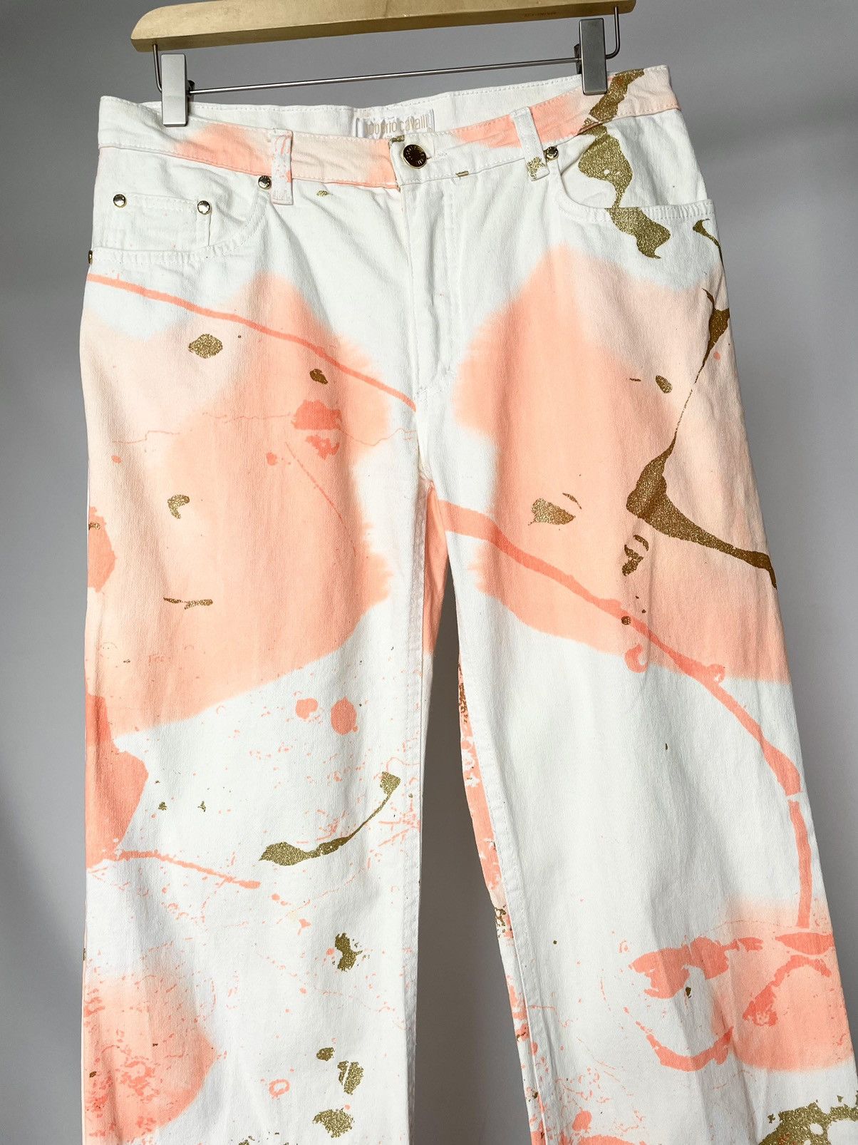 Roberto Cavalli Roberto Cavalli Vintage Paint Graphic White Jeans Just Pants Size US 32 / EU 48 - 5 Thumbnail