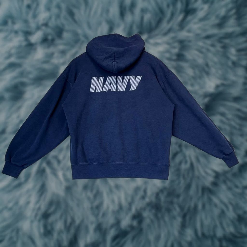 Soffe VINTAGE Soffee USA Navy Hoodie Pullover Size M Navy Logo Hooded Sweatshirt Men Size US M / EU 48-50 / 2 - 1 Thumbnail