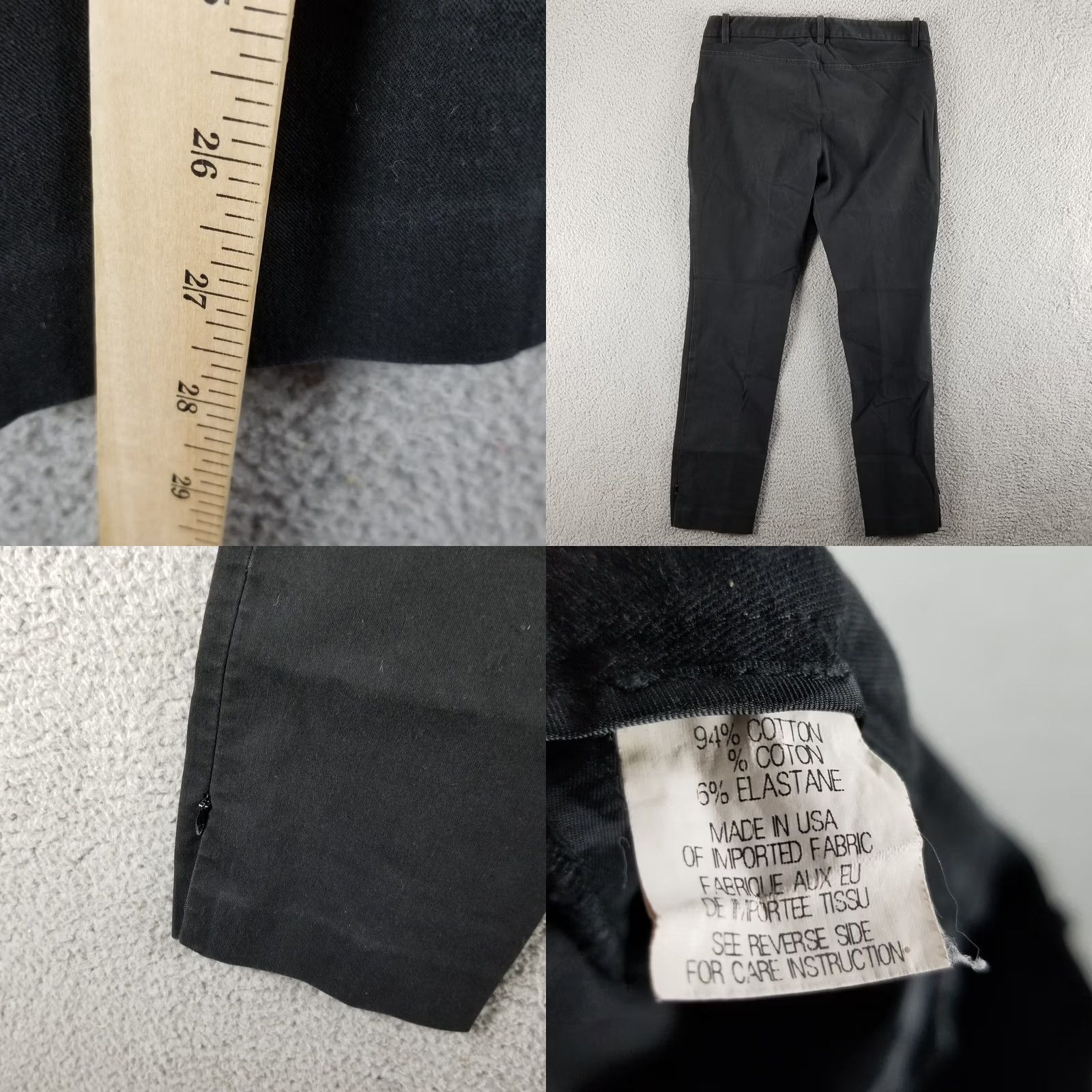 Theory Theory Pants Women 8 Black Ankle Zip Stretch Classic Fit US Made Size 30" / US 8 / IT 44 - 8 Thumbnail