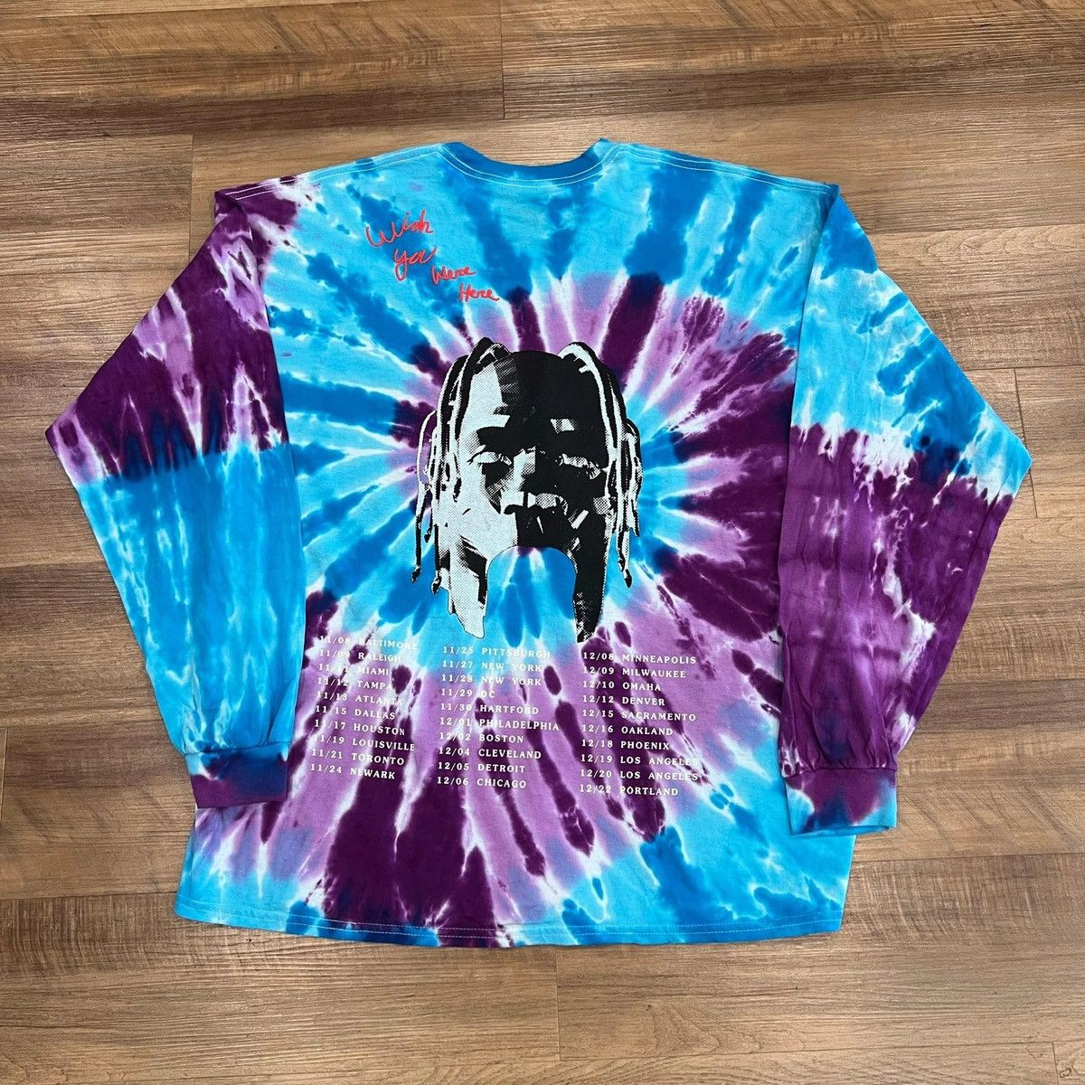 Travis Scott Travis Scott Astroworld Long Sleeve Tie Dye Tee Size US XXL / EU 58 / 5 - 2 Thumbnail