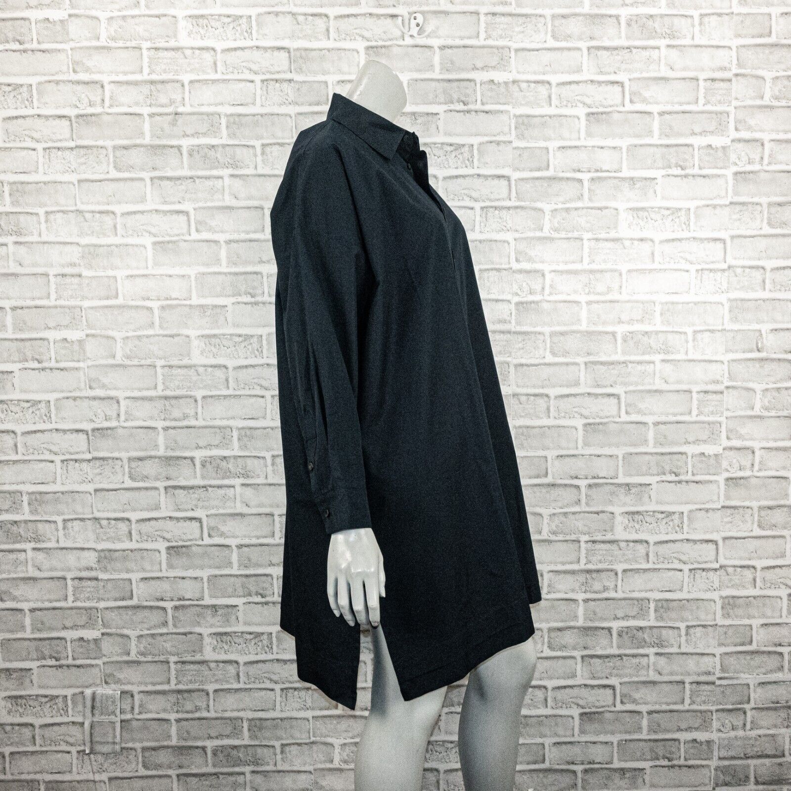 eskandar New Eskandar Wide A-Line Shirt w/ collar & Pleat long Black Size L / US 10 / IT 46 - 3 Thumbnail
