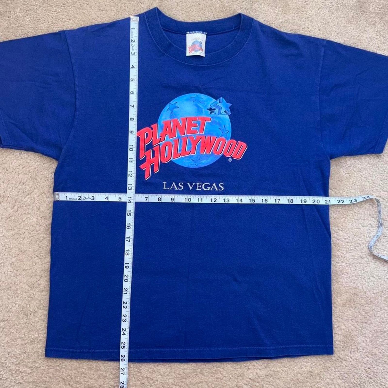 Planet Hollywood Vintage 90’s Blue Planet Hollywood Las Vegas Graphic Tee Size US L / EU 52-54 / 3 - 3 Thumbnail